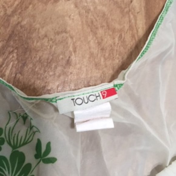 VINTAGE GEORGETTE BLOUSE WITH TIES GREEN SIZE S - Picture 4 of 4